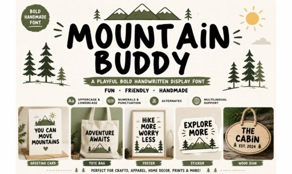 Mountain Buddy: The Handwritten Font That Brings Joy to Design